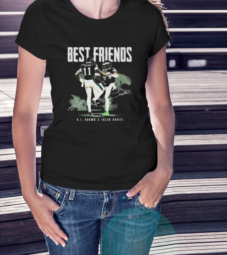 Best Friends AJ Brown X Jalen Hurts Signatures Football Celebration 2025 T-Shirt