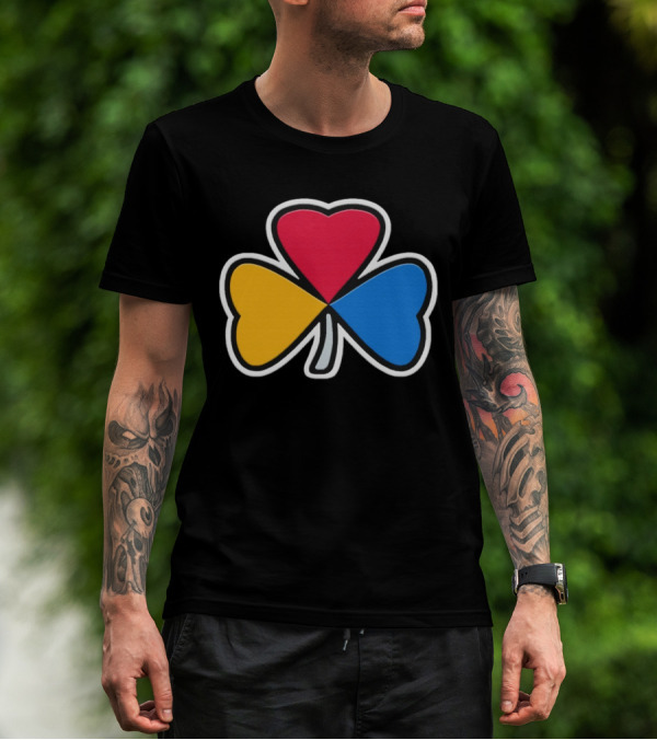Pittsburgh Steelers Steel Shamrock Heart Colors T-Shirt