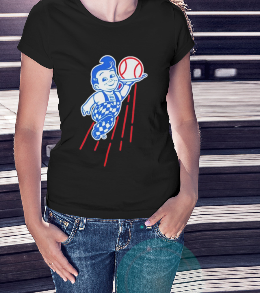 Big Boy Baseball Los Angeles Dodgers Checker Overalls Red Stripes T-Shirt
