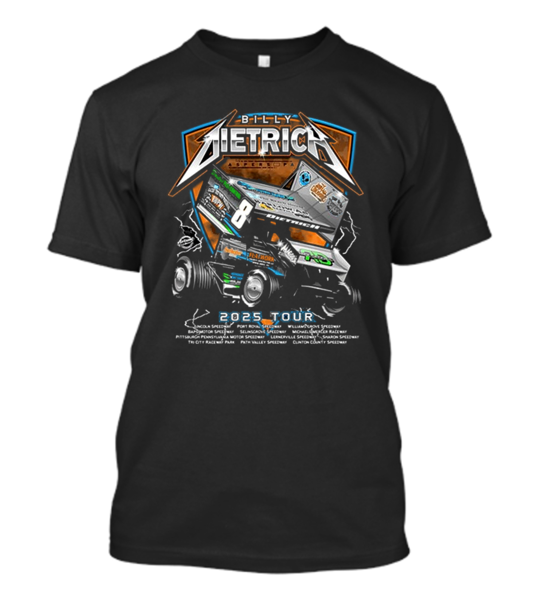 Billy Dietrich 2025 Tour Sprint Car Racing Event Tee T-Shirt