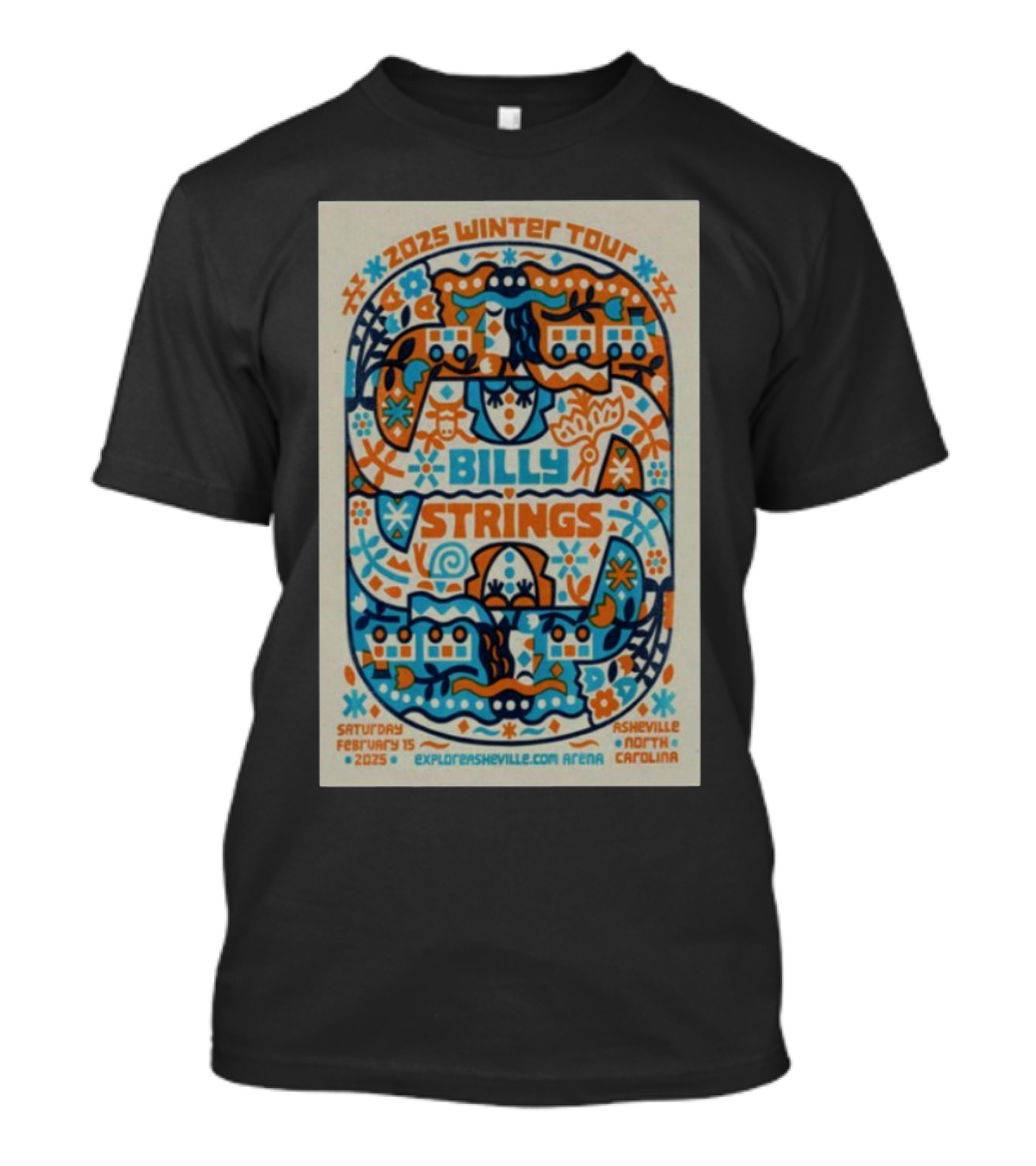 2025 Winter Tour Billy Strings February 15 Asheville North Carolina T-Shirt