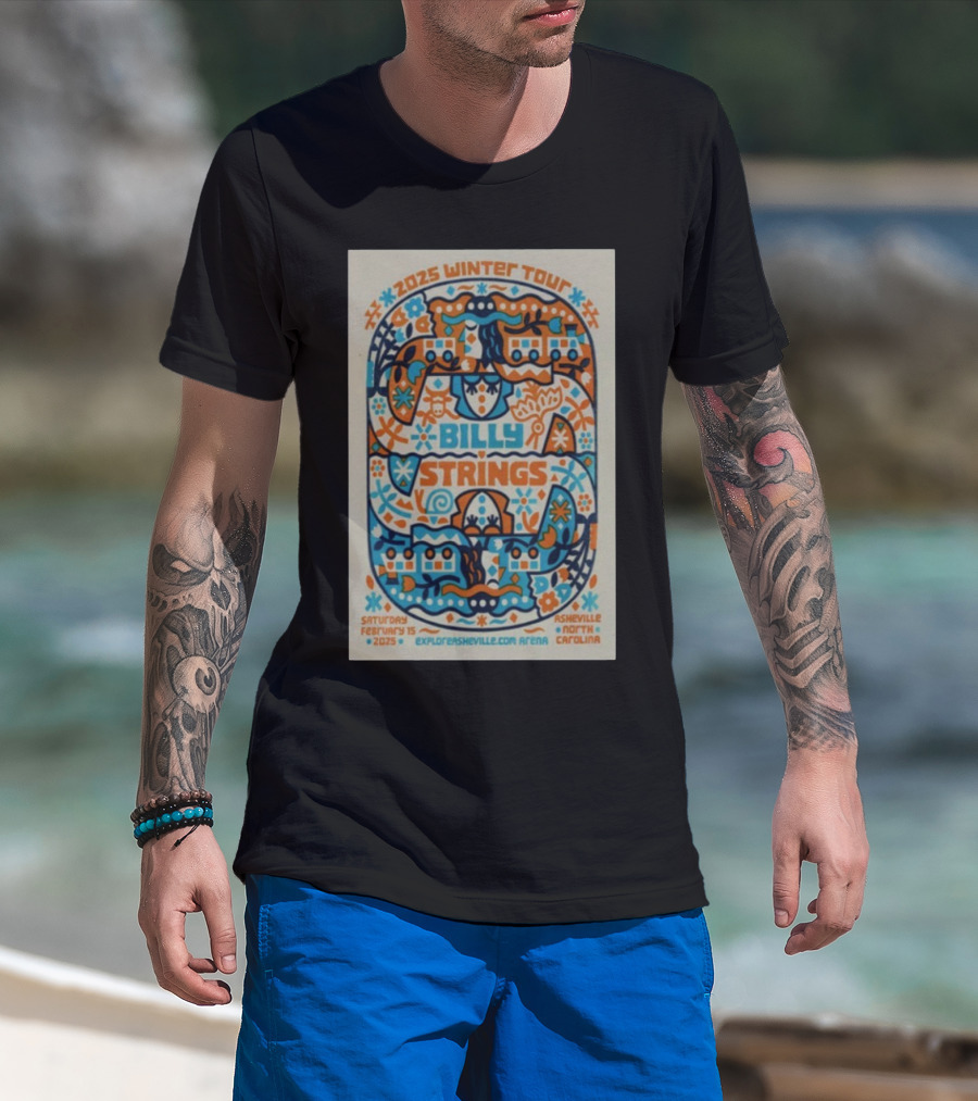 2025 Winter Tour Billy Strings February 15 Asheville North Carolina T-Shirt