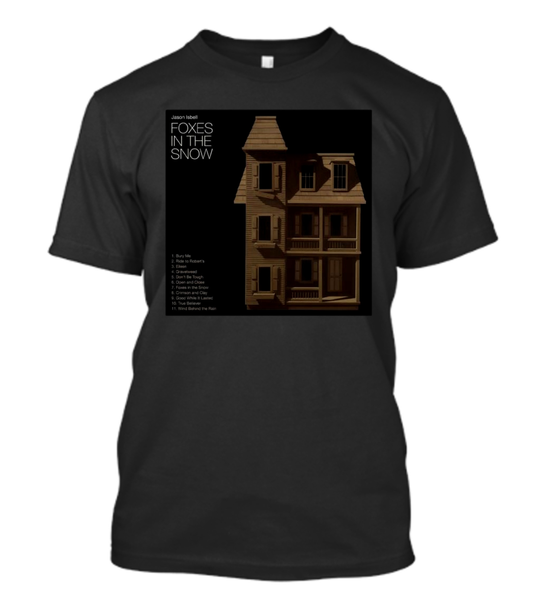Jason Isbell Foxes In The Snow House With Song Titles On Side T-Shirt