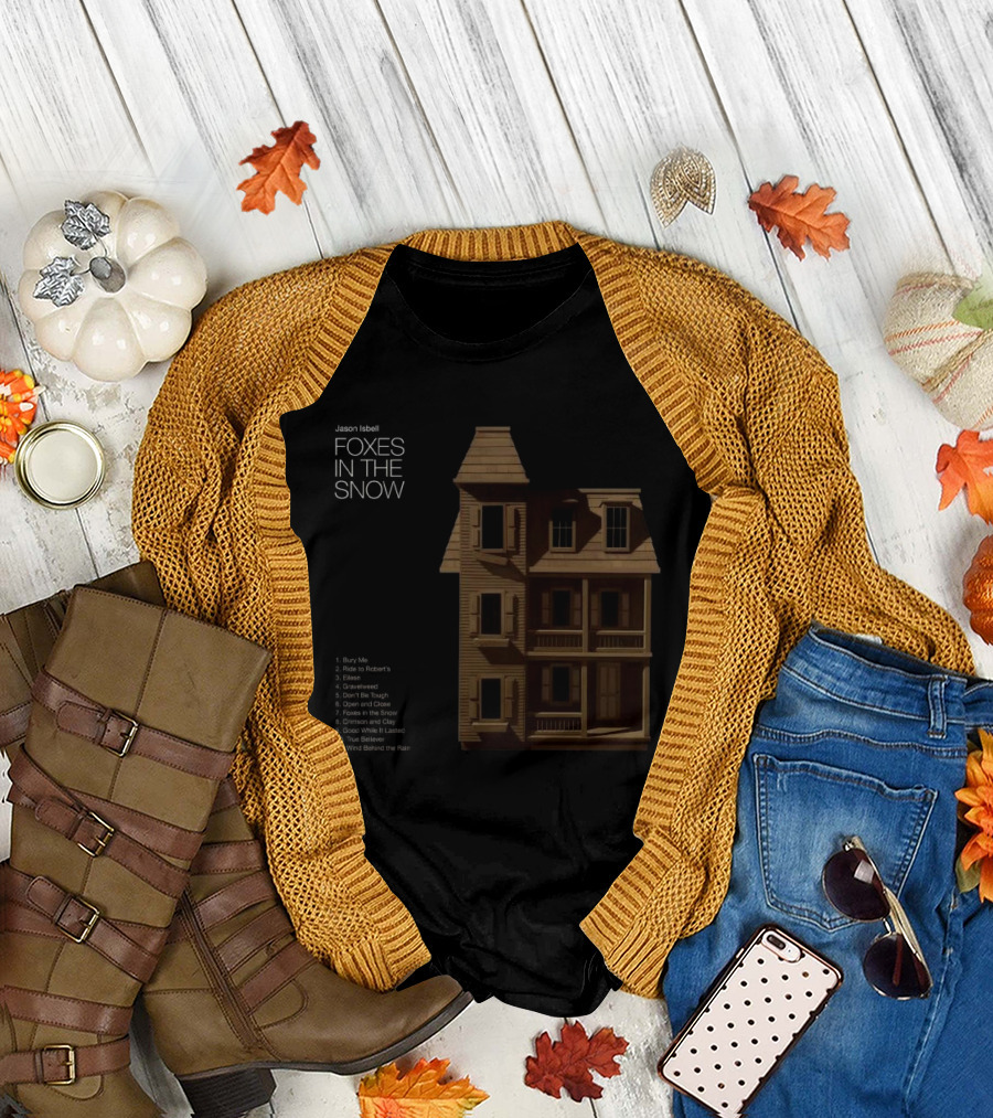 Jason Isbell Foxes In The Snow House With Song Titles On Side T-Shirt