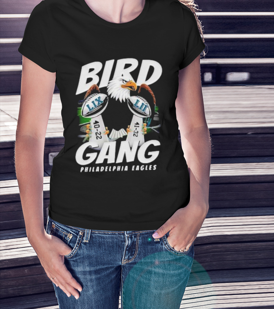 Bird Gang Philadelphia Eagles LIX LII 40 22 41 32 T-Shirt