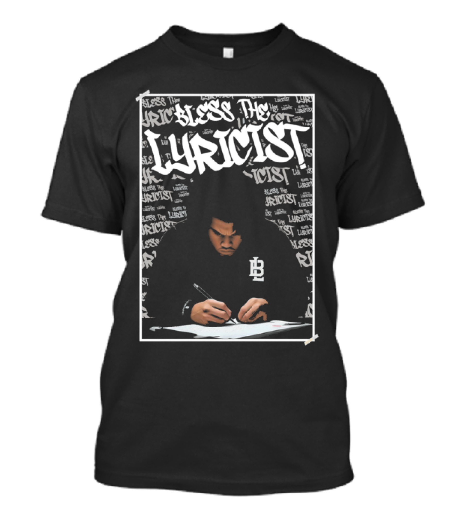 Bless The Lyricist Graffiti Style Music Writing T-Shirt