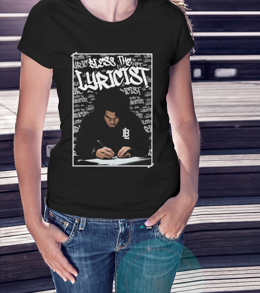 Bless The Lyricist Graffiti Style Music Writing T-Shirt
