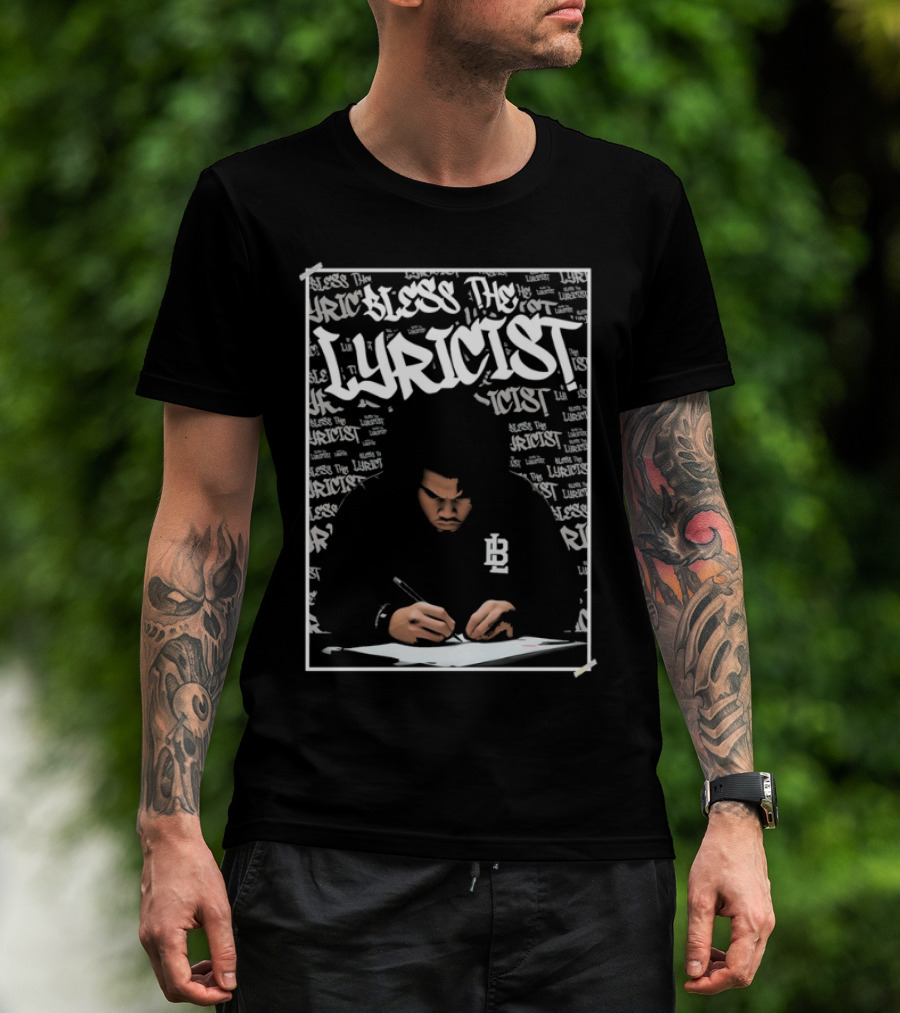 Bless The Lyricist Graffiti Style Music Writing T-Shirt