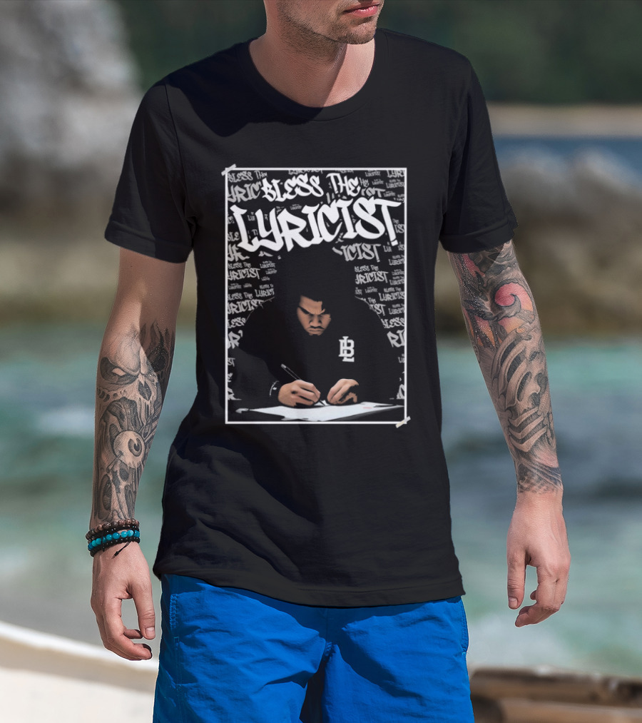 Bless The Lyricist Graffiti Style Music Writing T-Shirt