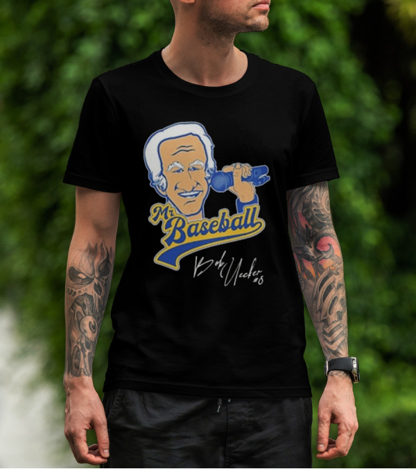Mr Baseball Bob Uecker UECK Microphone Illustration T-Shirt