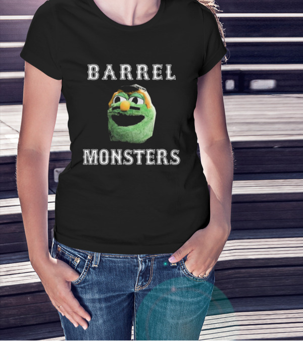 Barrel Monsters Boston Red Sox 2025 Green Furry Face T-Shirt