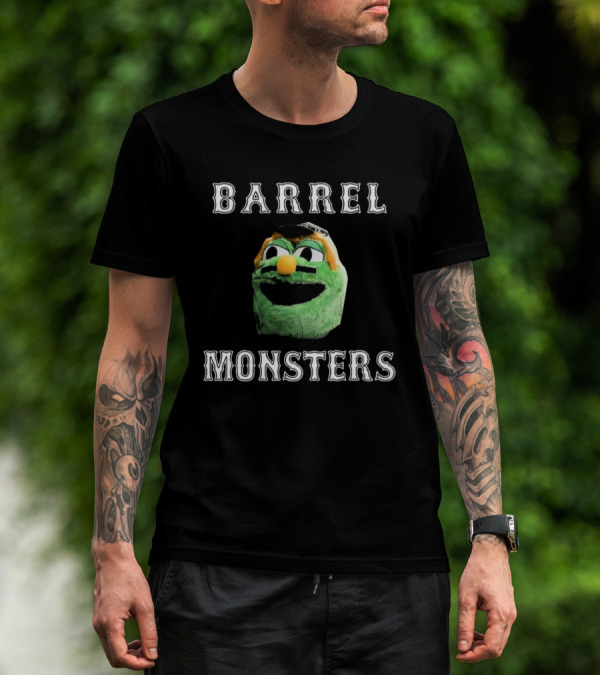 Barrel Monsters Boston Red Sox 2025 Green Furry Face T-Shirt