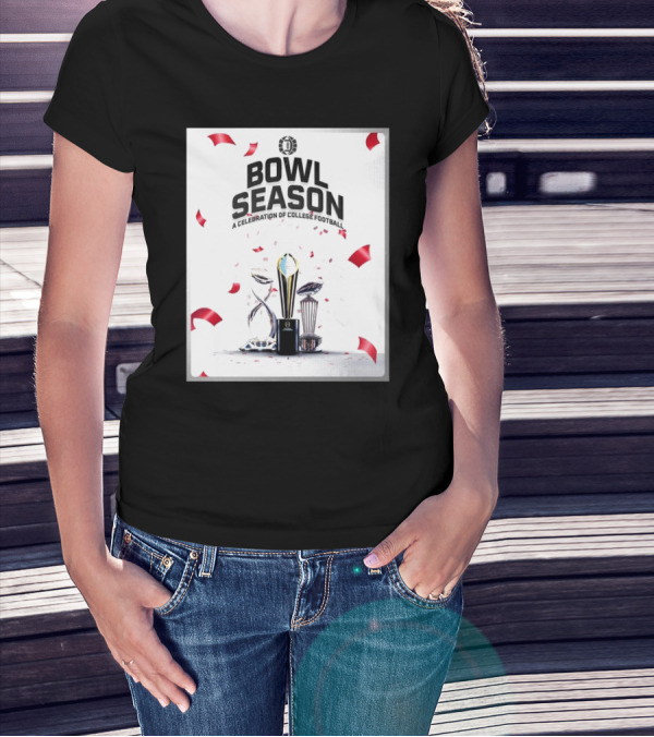Bowl Season 2025 Celebration Of College Football Trophies And Confetti T-Shirt