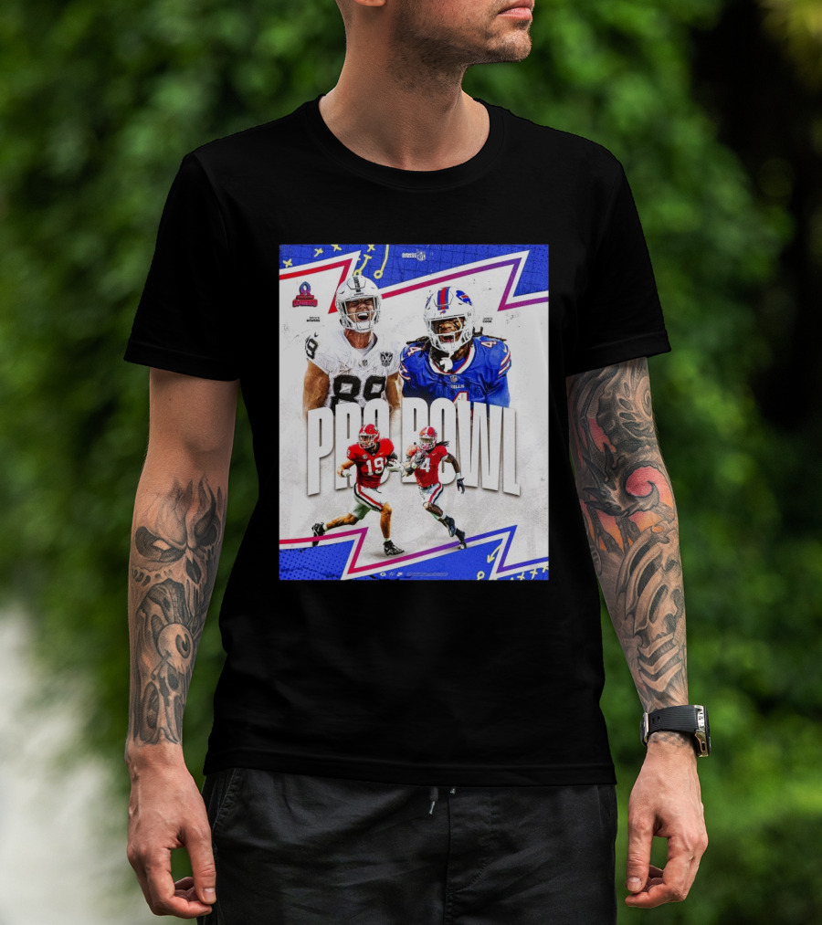 Brock Bowers Las Vegas Raiders And James Cook Buffalo Bills 2025 Pro Bowl Games NFL T-Shirt