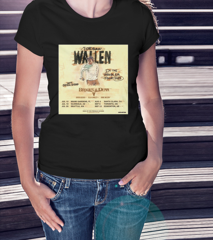 Brooks & Dunn Join Morgan Wallen On The I’m The Problem Tour 2025 T-Shirt