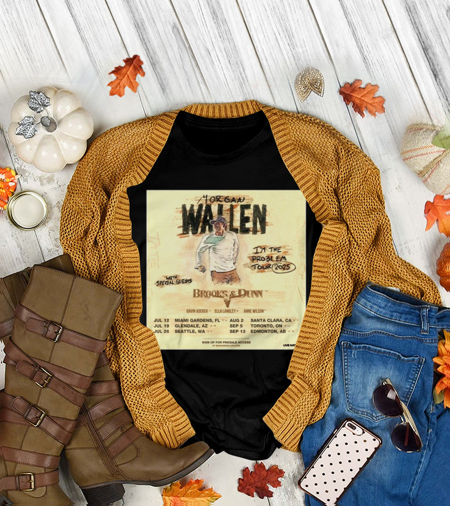 Brooks & Dunn Join Morgan Wallen On The I’m The Problem Tour 2025 T-Shirt