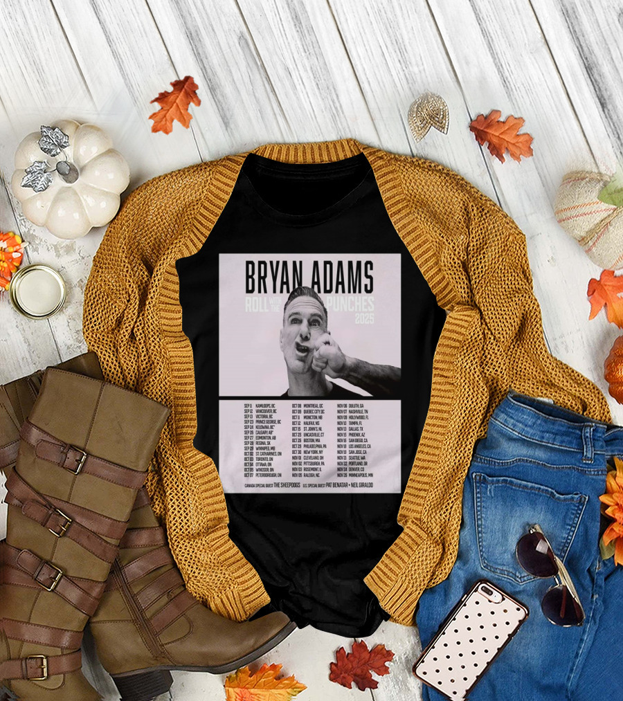 Bryan Adams Roll With The Punches 2025 North America Tour T-Shirt