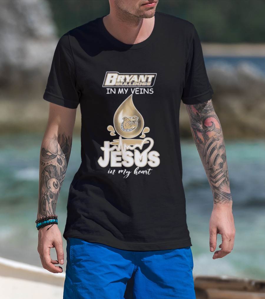 Bryant Bulldogs In My Veins Jesus In My Heart T-Shirt