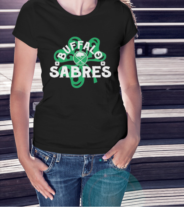 Buffalo Sabres Shamrock St. Patrick's Day Hockey T-Shirt