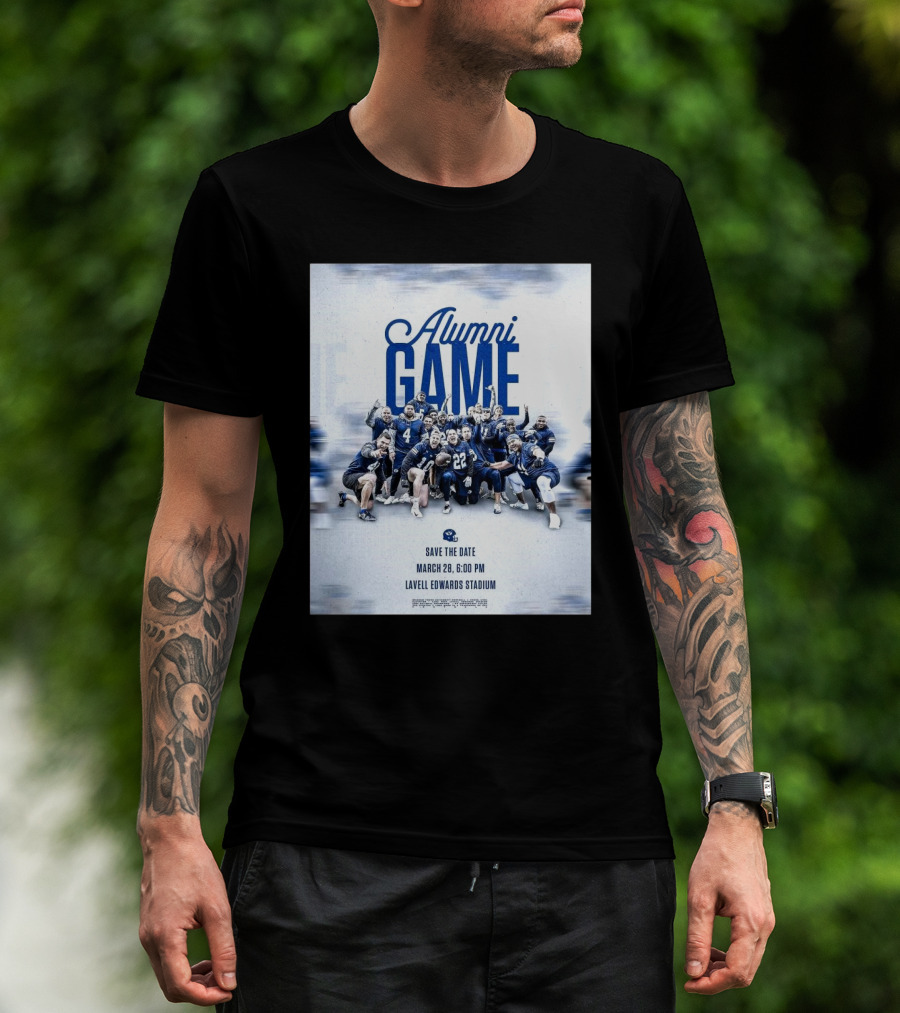 BYU Cougars Alumni Game Save The Date March 28 Lavell Edwards Stadium T-Shirt