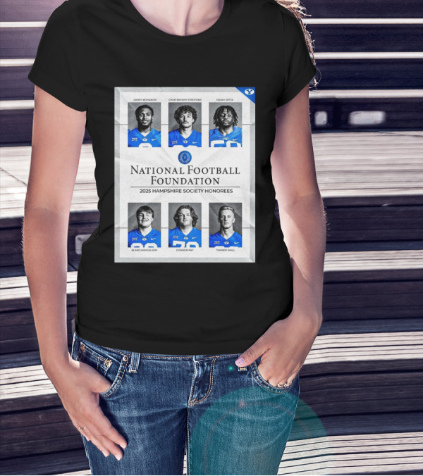 BYU Cougars National Football Foundation 2025 Hampshire Society Honorees Bohanon Bryant-Strother Jatta T-Shirt