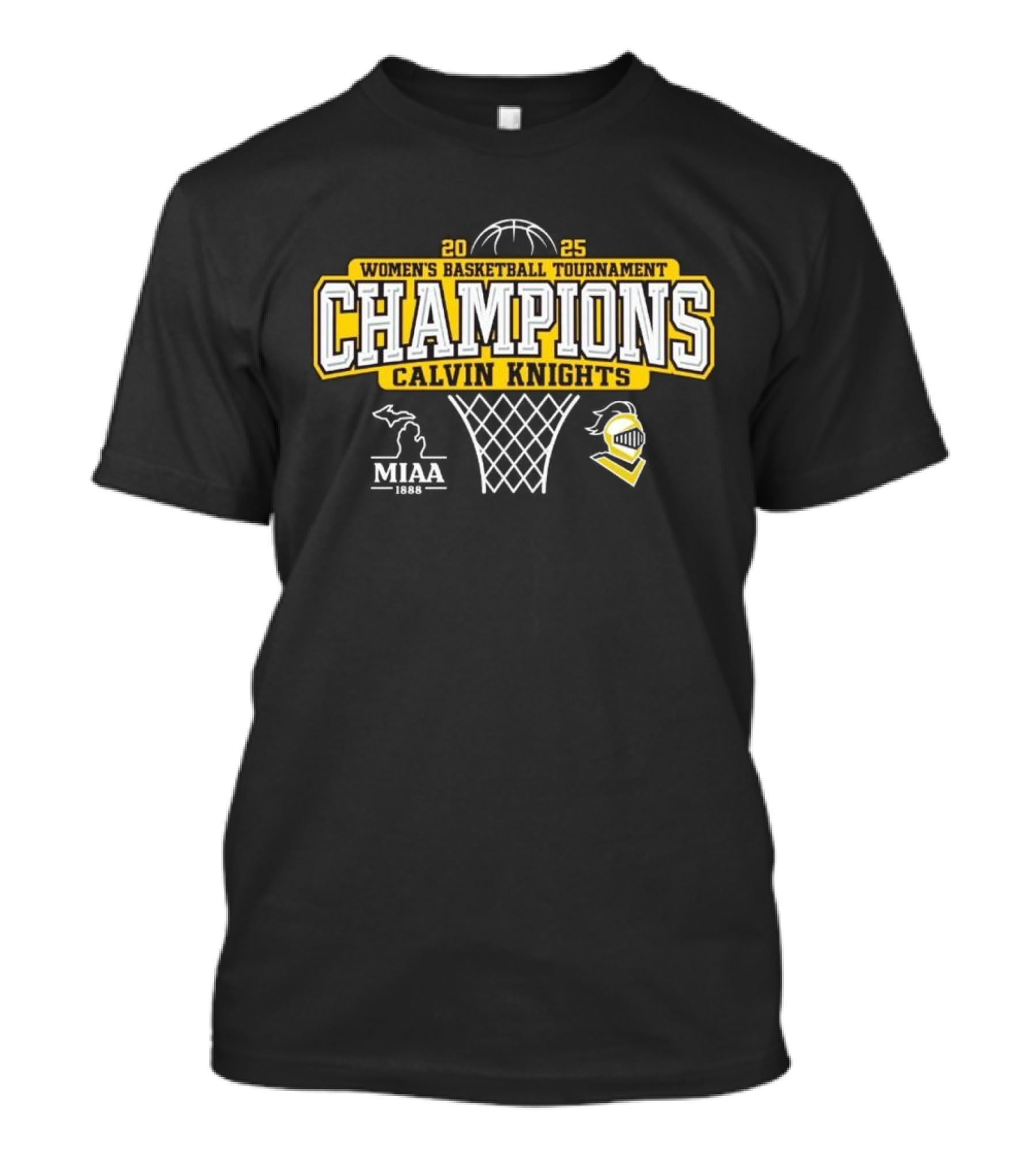 Calvin University Women’s Basketball 2025 MIAA Tournament Champions T-Shirt