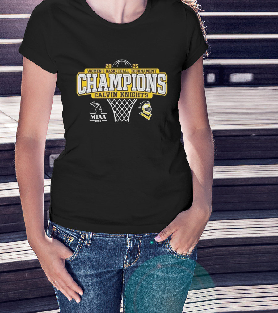 Calvin University Women’s Basketball 2025 MIAA Tournament Champions T-Shirt