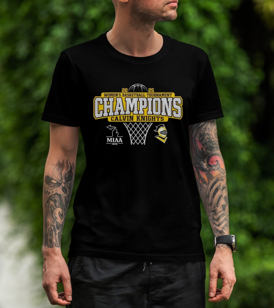 Calvin University Women’s Basketball 2025 MIAA Tournament Champions T-Shirt
