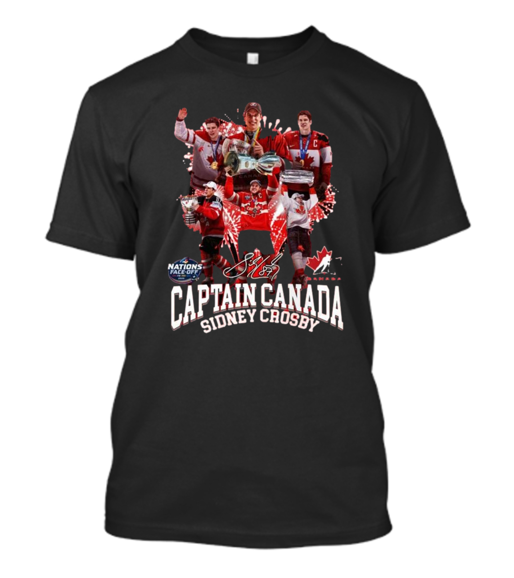 Captain Sidney Crosby X Canada Hockey 2025 4 Nations Face-Off Champions T-Shirt
