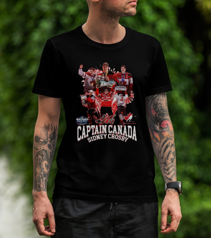 Captain Sidney Crosby X Canada Hockey 2025 4 Nations Face-Off Champions T-Shirt