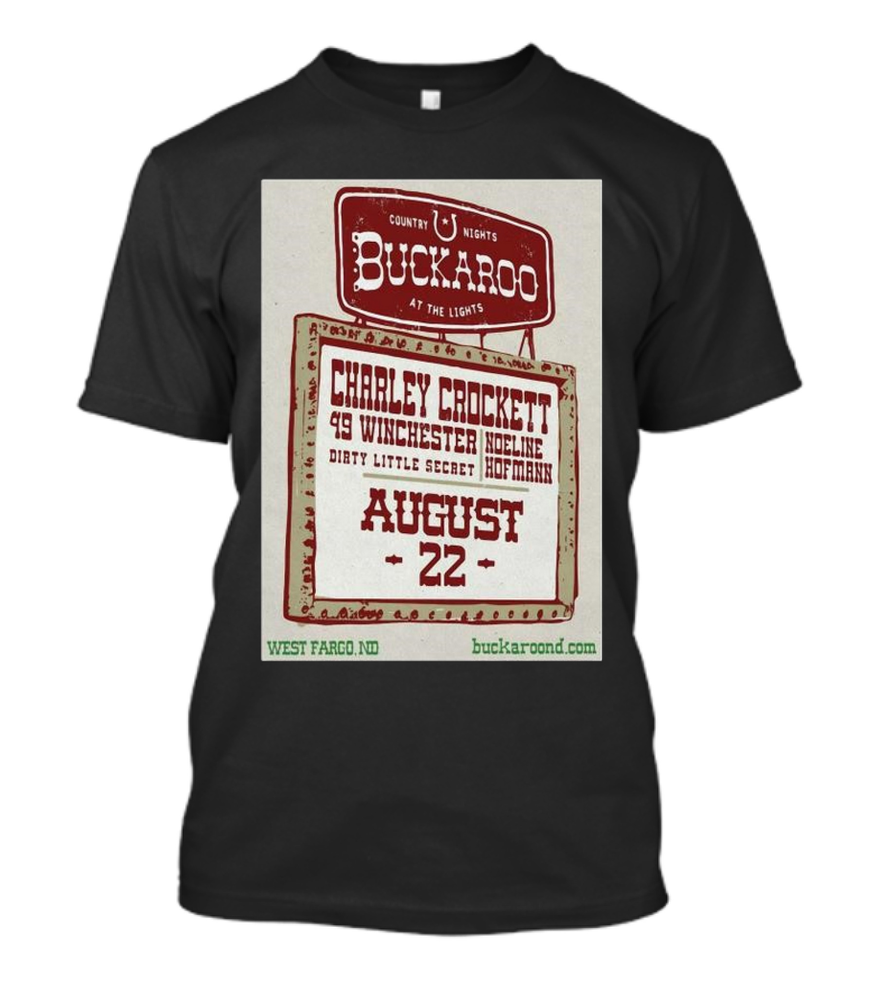 Charley Crockett Buckaroo In West Fargo, Nd Aug 22 2025 Tour T-Shirt