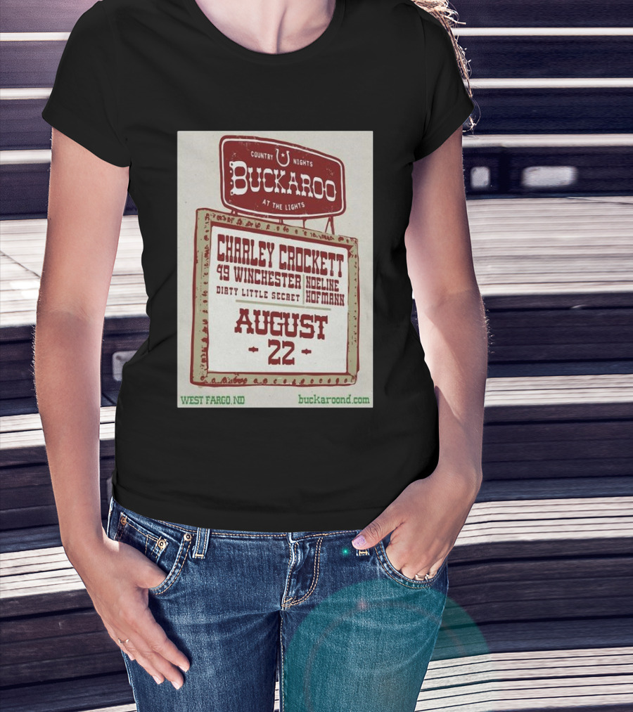 Charley Crockett Buckaroo In West Fargo, Nd Aug 22 2025 Tour T-Shirt