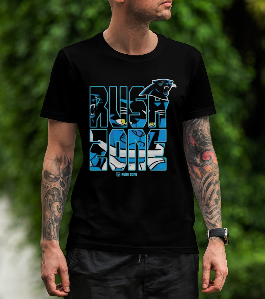 Carolina Panthers NFL Rush Zone Cartoon Football Logo T-Shirt