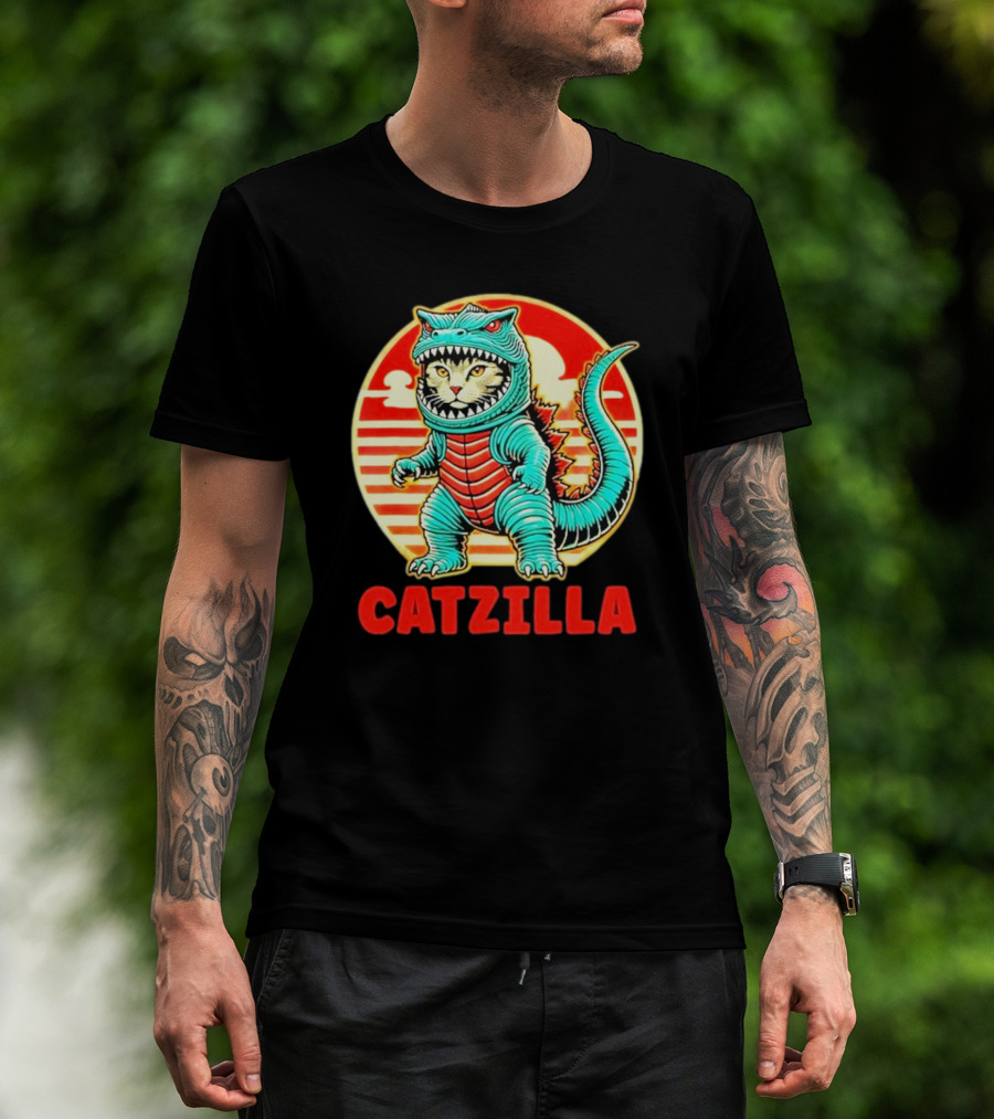 Cat Catzilla Cat Mom Cat Dad T-Shirt