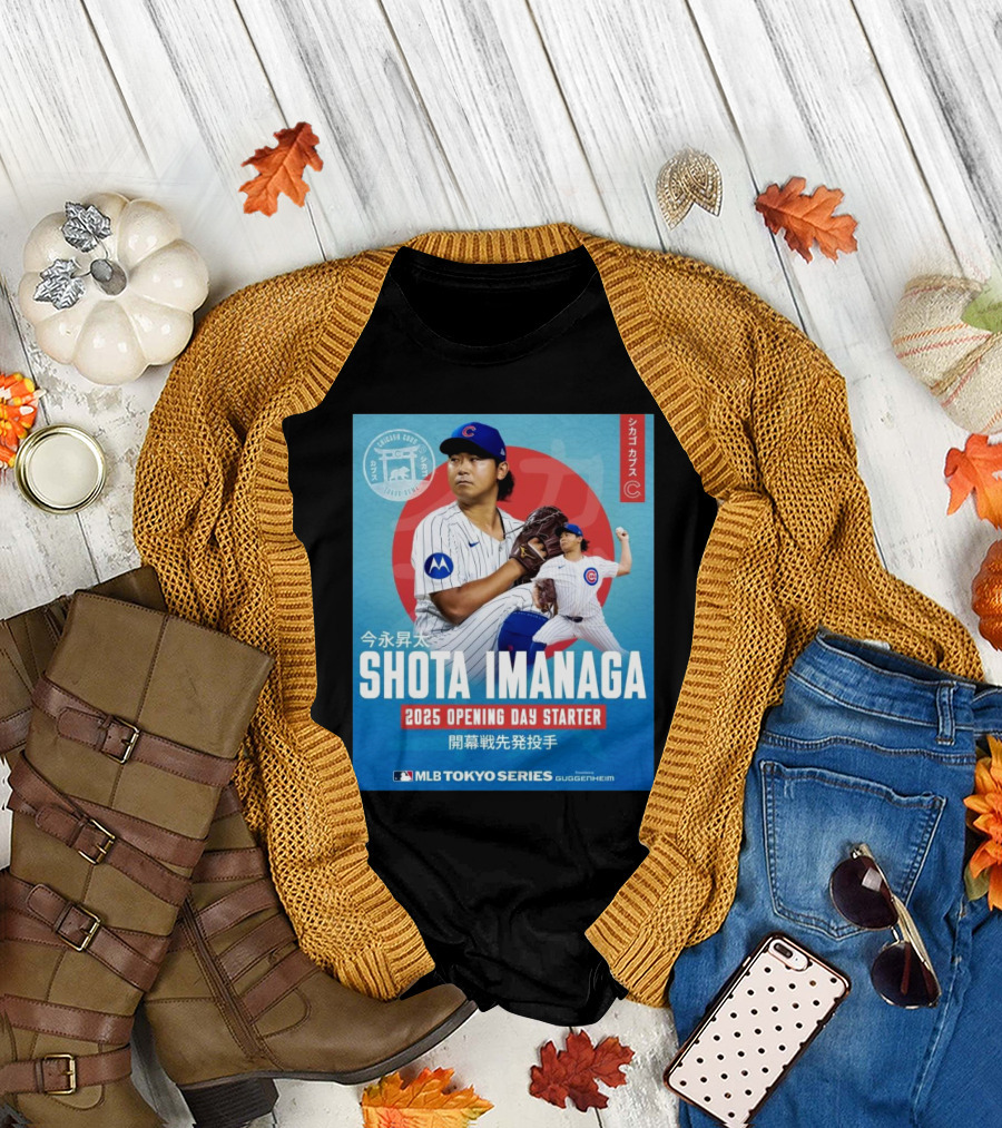 Chicago Cubs Shota Imanaga 2025 Opening Day Starter MLB Tokyo Series 2025 T-Shirt