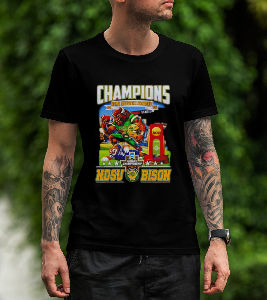 Champions NCAA Division I Football 2025 North Dakota State Bison T-Shirt
