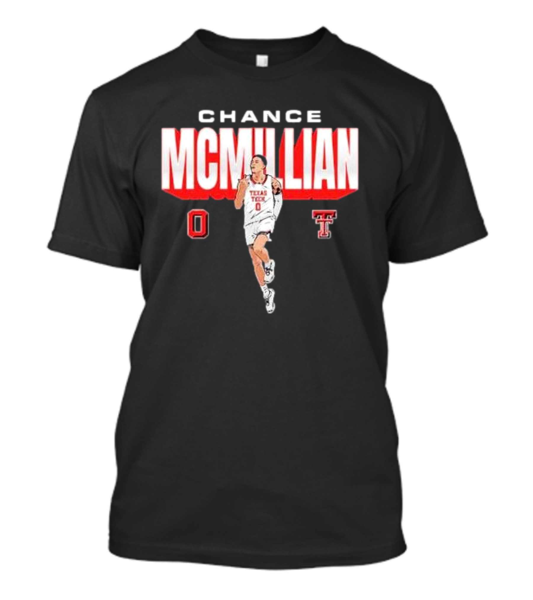Chance McMillian Texas Tech Red Raiders Cartoon Player T-Shirt