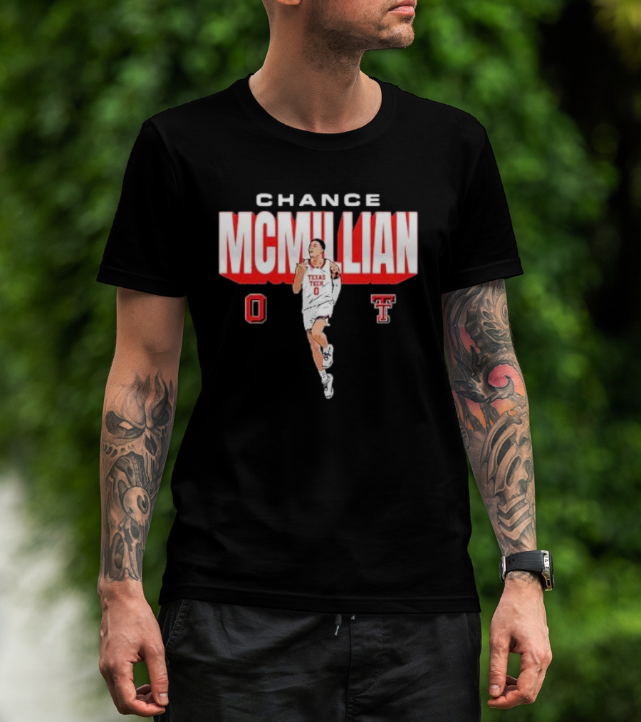 Chance McMillian Texas Tech Red Raiders Cartoon Player T-Shirt