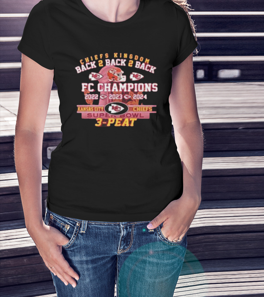 Chiefs Back 2 Back 2 Back AFC Super Bowl Champions 3-Peat T-Shirt