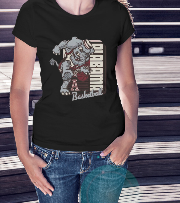 Alabama Basketball Elephant Dunking Mascot Crimson Tide 2025 T-Shirt