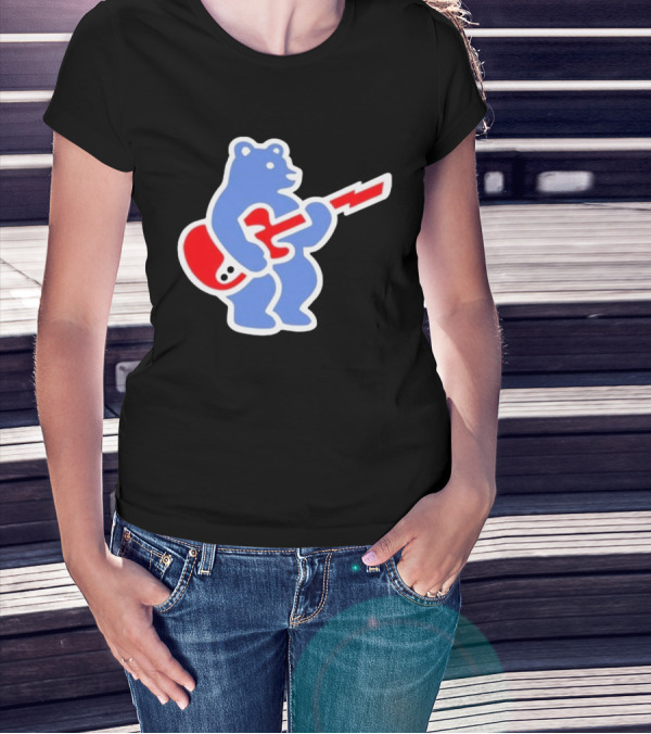 Cubs Bear Guitar Logo T-Shirt