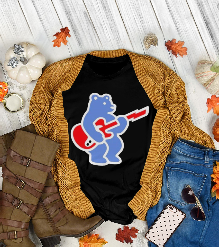 Cubs Bear Guitar Logo T-Shirt