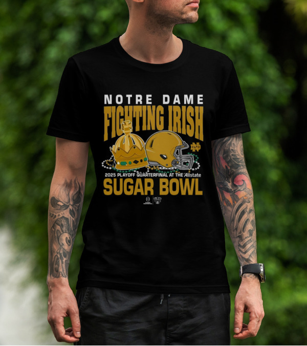 College Football Playoff 2025 Notre Dame Fighting Irish Allstate Sugar Bowl Bound T-Shirt