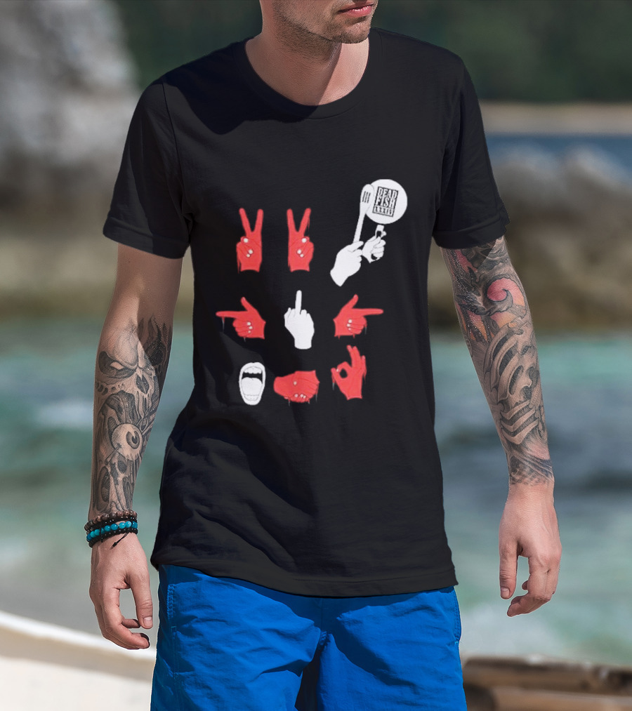 Dead Fish Moletom Careca Sangue Nas Maos 2025 T-Shirt