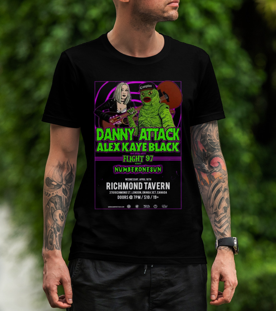 Danny Attack Alex Kaye Black Richmond Tavern London UK Apr 16 2025 T-Shirt