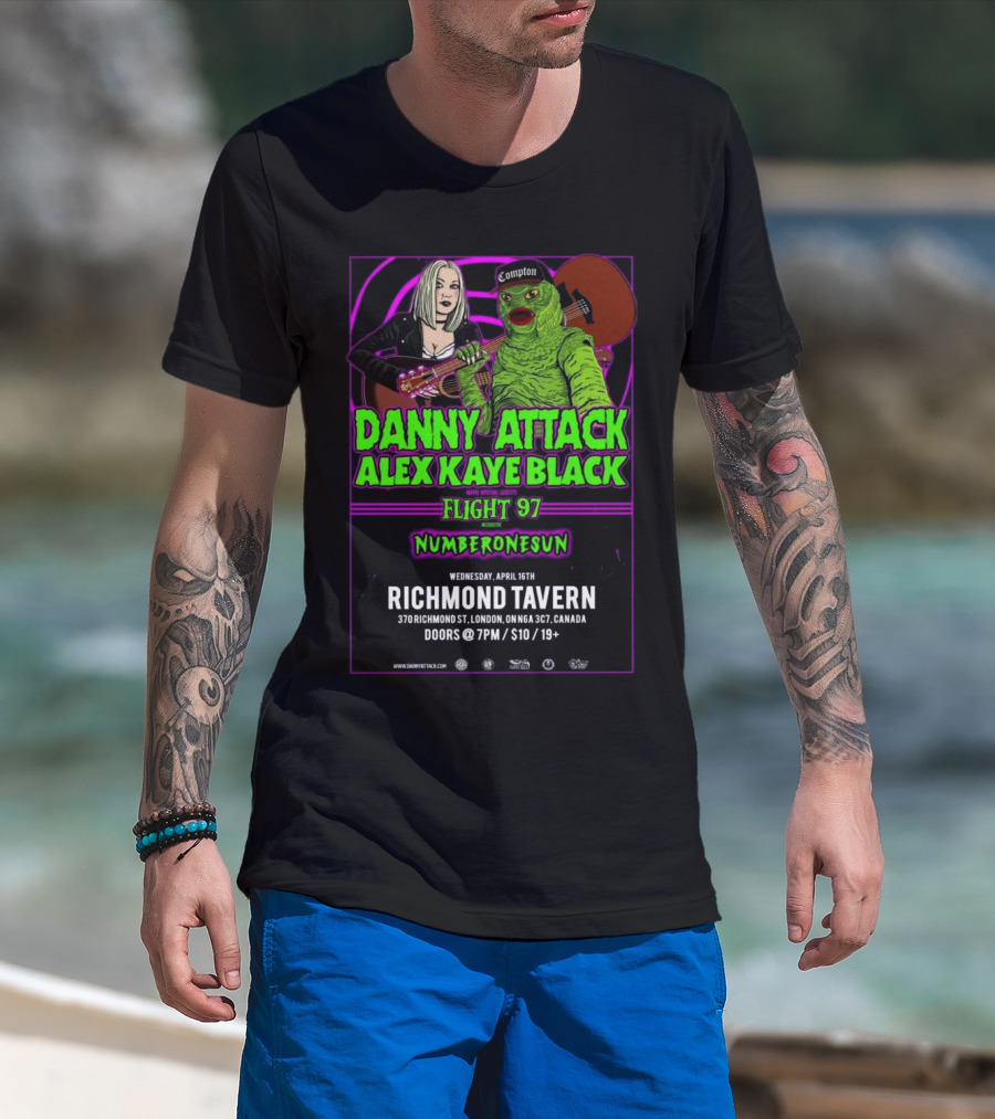 Danny Attack Alex Kaye Black Richmond Tavern London UK Apr 16 2025 T-Shirt