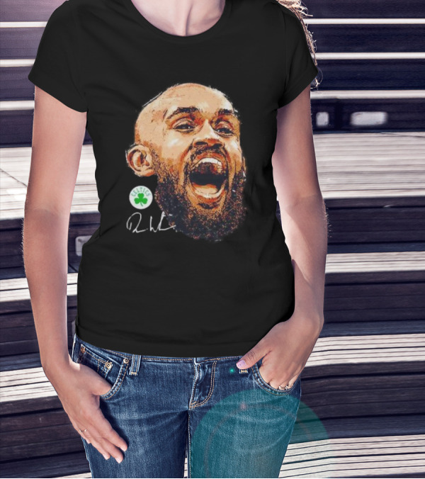Derrick White Boston Celtics Portrait Signature T-Shirt