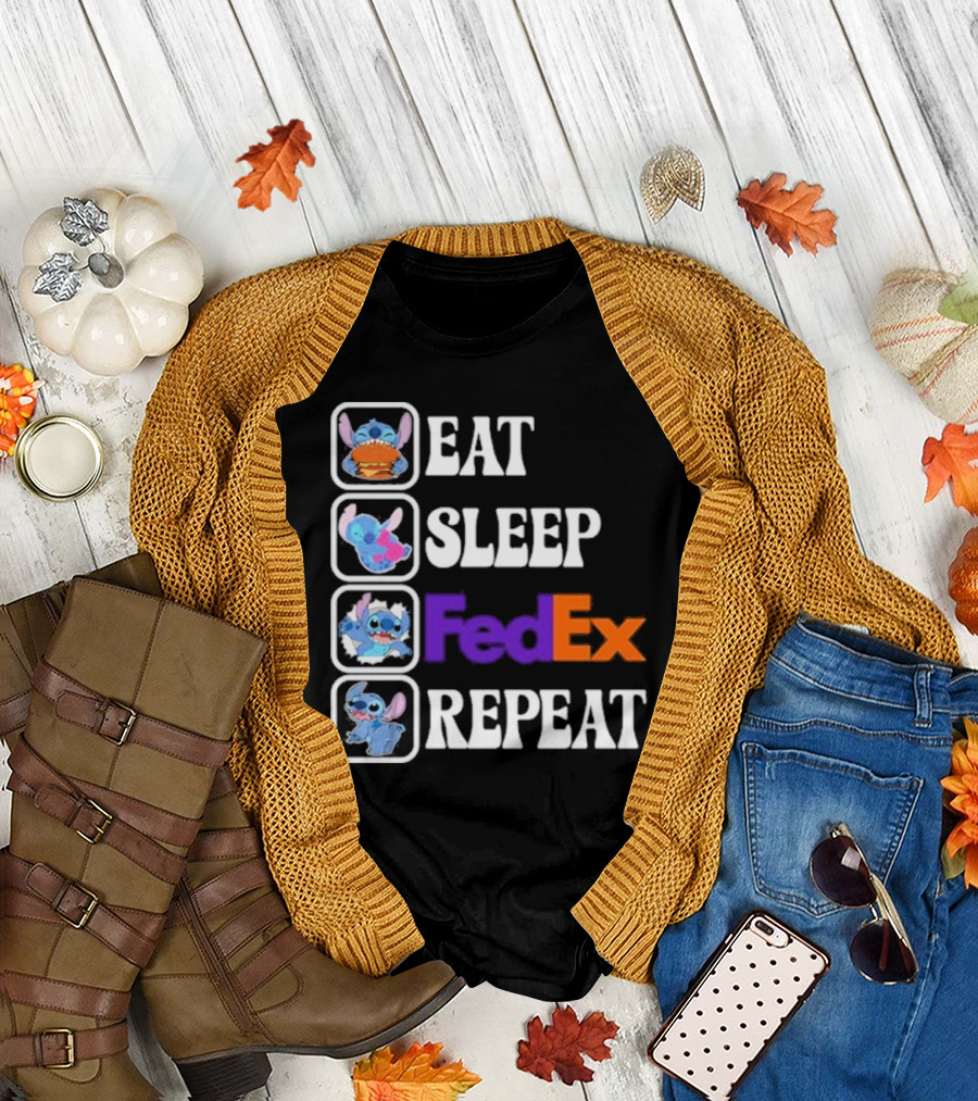 Fedex Eat Sleep Repeart Stitch T-Shirt