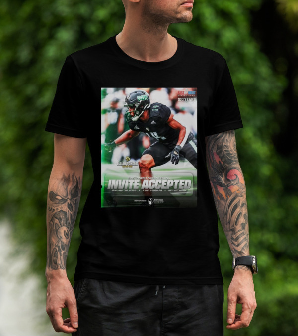 Elijah Ponder Cal Poly Mustangs East-West Shrine Bowl Invite Accepted Jan 30 2025 AT&T Stadium T-Shirt
