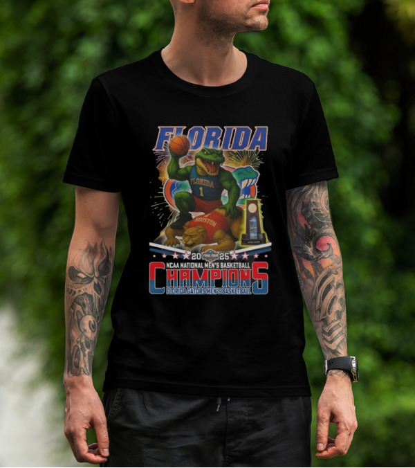 Florida Gators Beat Houston Cougars National Champions 2025 Mascot Fireworks T-Shirt